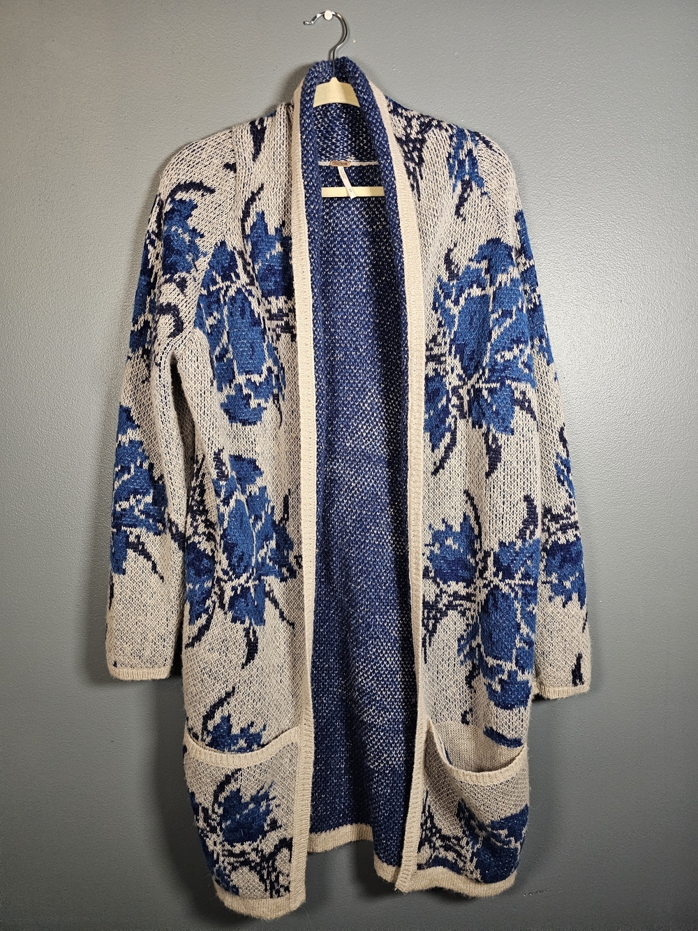 Free People Open-Front Women's Cardigan Sweater Flower Power